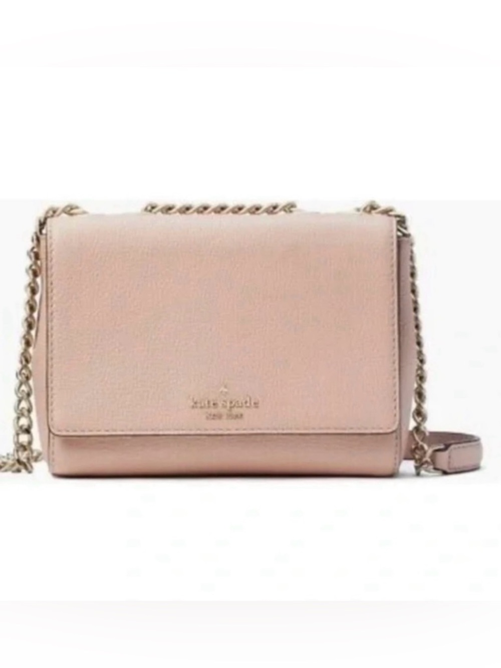 Kate Spade Briar Lane Emelyn crossbody bag in a light pink pebbled leather.
